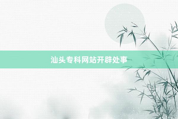 汕头专科网站开辟处事